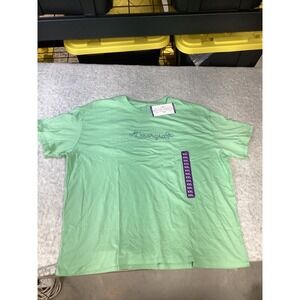 State of Mine Georgia Embroidered Bow Graphic Tee Mint Green XXL 16470